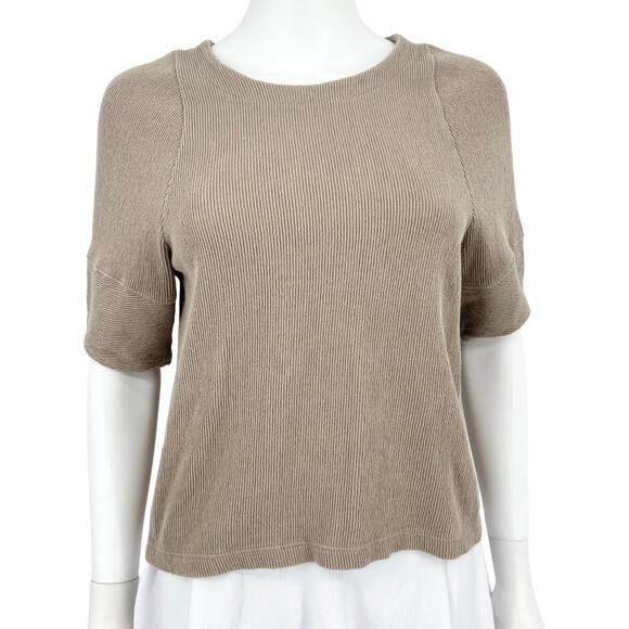 Madewell Womens XXS Ottoman Jacquard Button-Back Top Brown - Picture 5 of 9